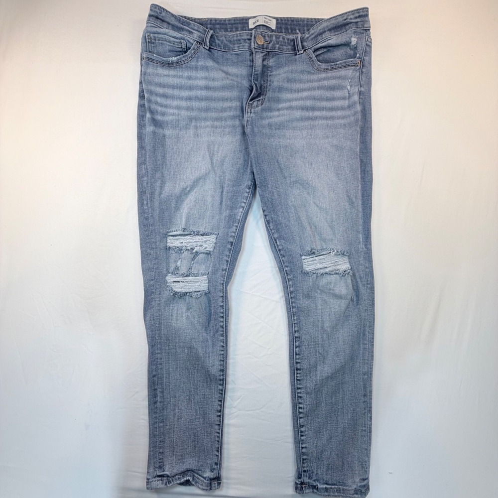 BKE Payton Ankle Skinny Jeans Womens 34 Blue Distressed Mid Rise ABK3248A